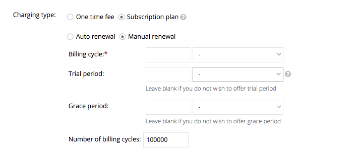 subscription charging type