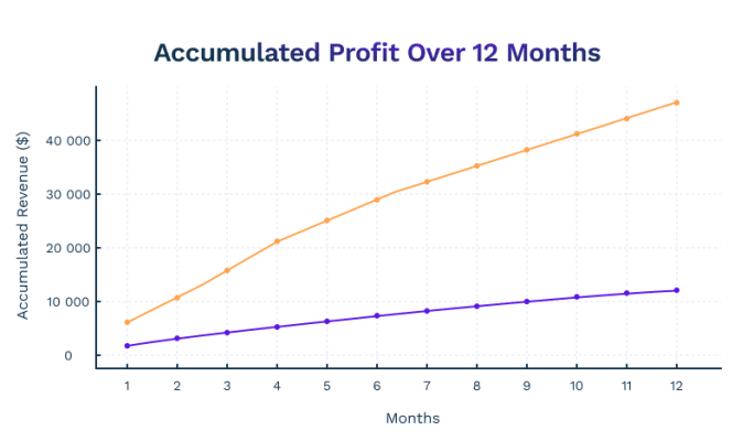 Hocoos Accumulated Profit Over 12 Months
